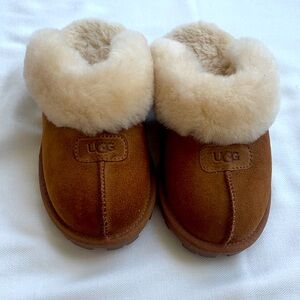 UGG Tan Shearling Slip-Ons